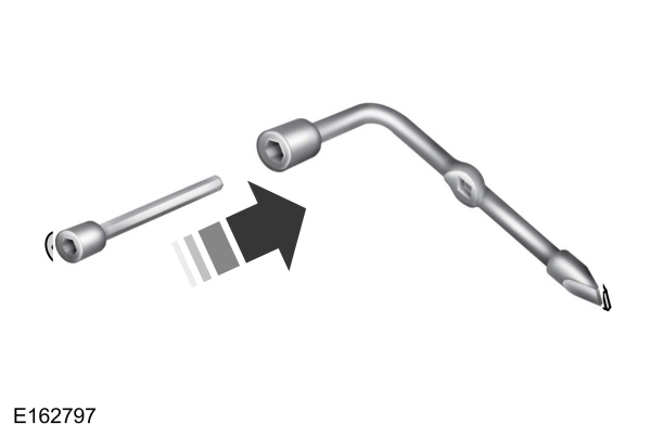 Inserting the Lug Wrench Extension