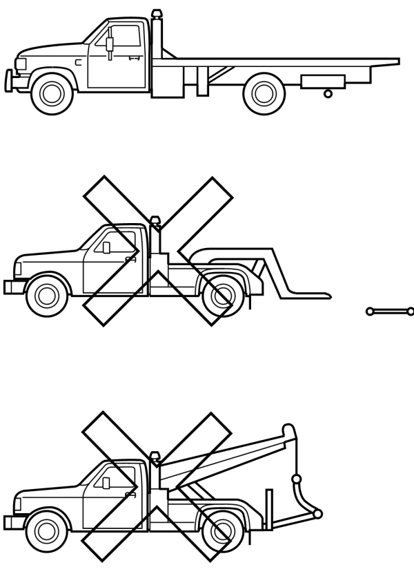 Only Flatbed Towing During Roadside Emergency
