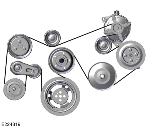 Drive Belt Routing - Single Alternator