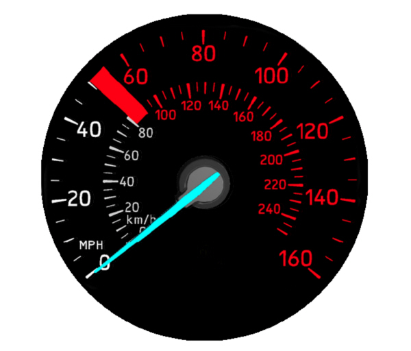 Speedometer - Do Not Exceed 50 mph (80 km/h)