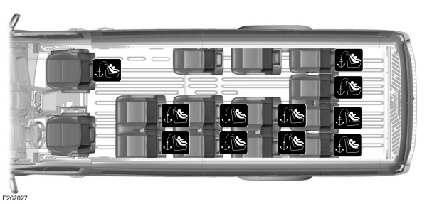 Top Tether Anchor Points - 14 Seat